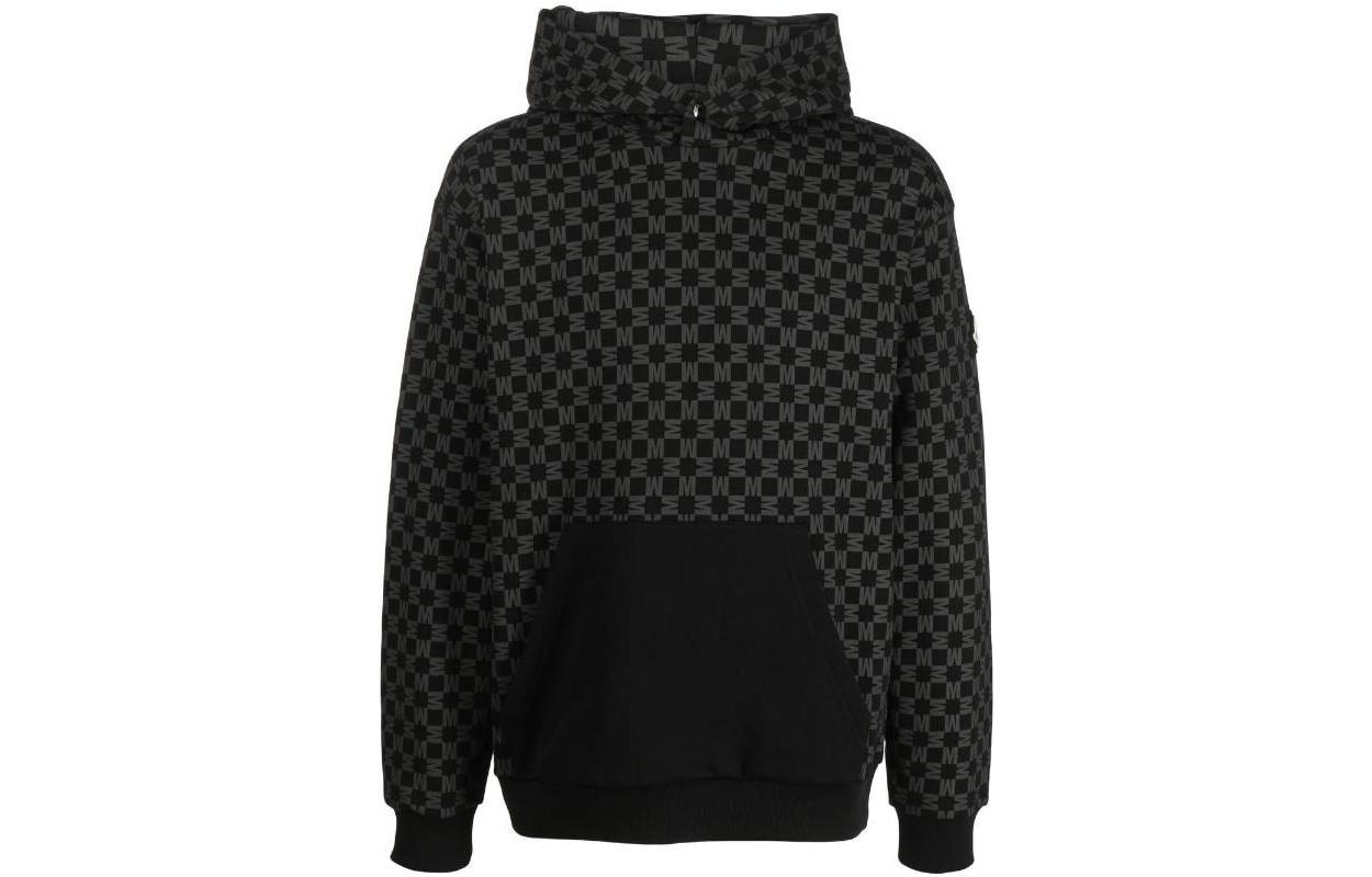 Moncler FW22 Logo Print Pullover Hoodie Black H20918G00039899TX999
