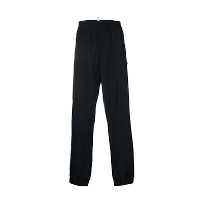 Moncler FW22 Logo Print Relaxed Fit Casual Pants Black . H20972A000165399D999