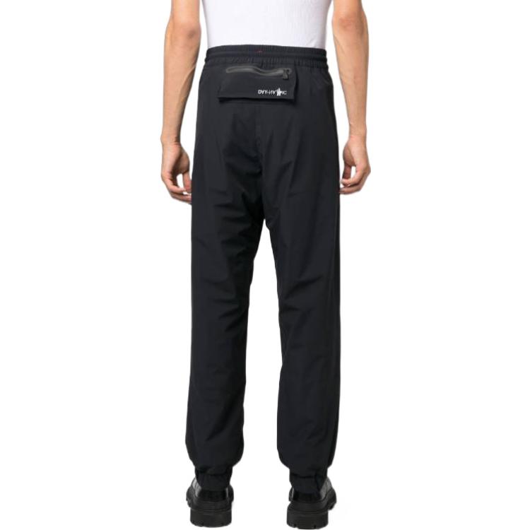 Purchase Moncler FW22 Logo Print Relaxed Fit Casual Pants Black . H20972A000165399D999