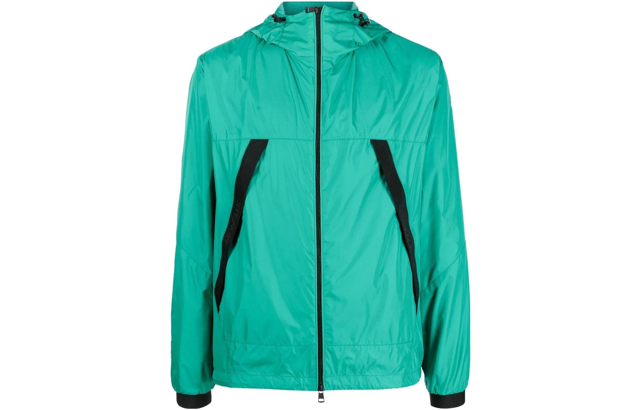 Moncler FW22 Logo Strap Hooded Windbreaker Jacket Green () H10911A001596835283T