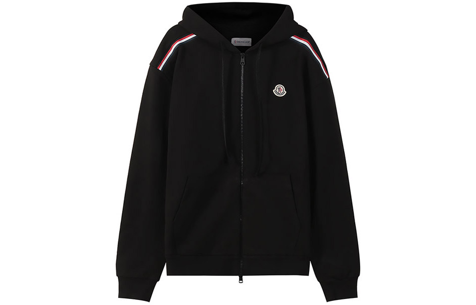 Moncler FW22 Logo Zip Hoodie Black H109A8G00047809LA999
