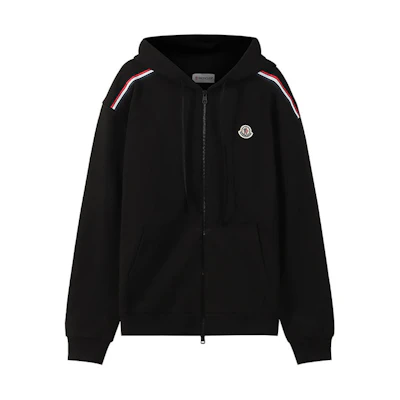 Moncler FW22 Logo Zip Hoodie Black H109A8G00047809LA999