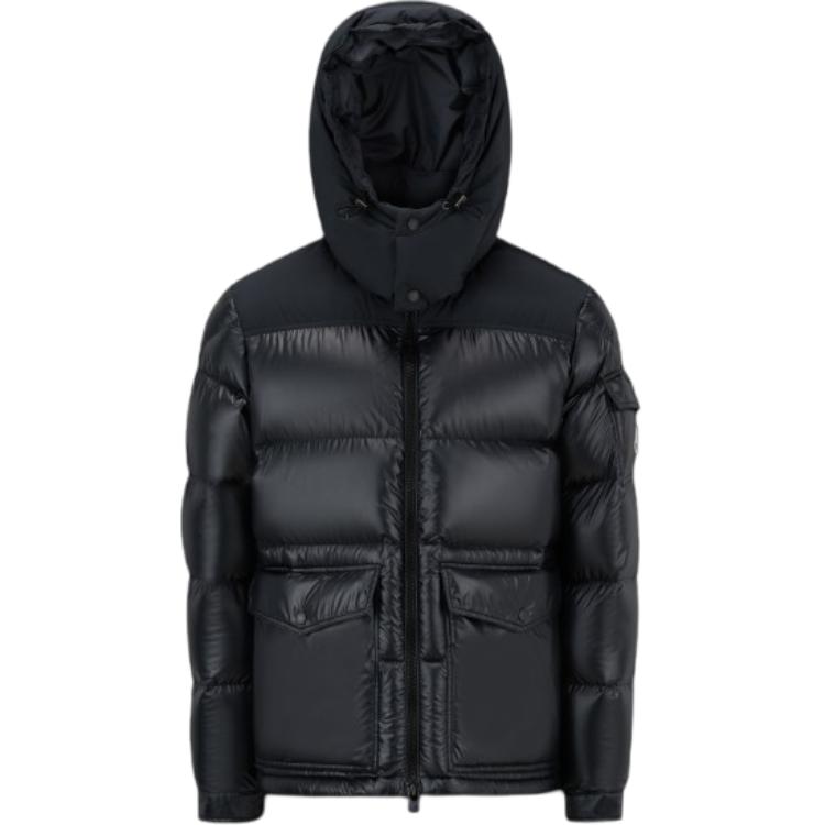 Moncler FW22 Masaya Black Down Jacket  Reversible with Logo Hood. 1A00255595ZJ999