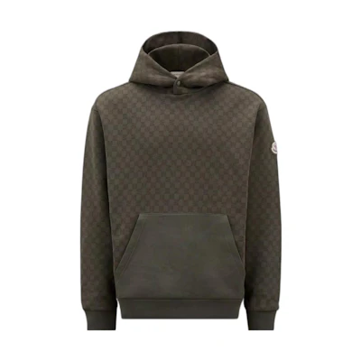 Moncler FW22 Olive Green Logo Patch Pullover Hoodie Men H20918G00039899TX828
