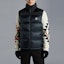 Shop Moncler FW22 Ophrys Navy Blue Vest Logo Sulam Bulu Angsa Lelaki. H20911A001605967G776