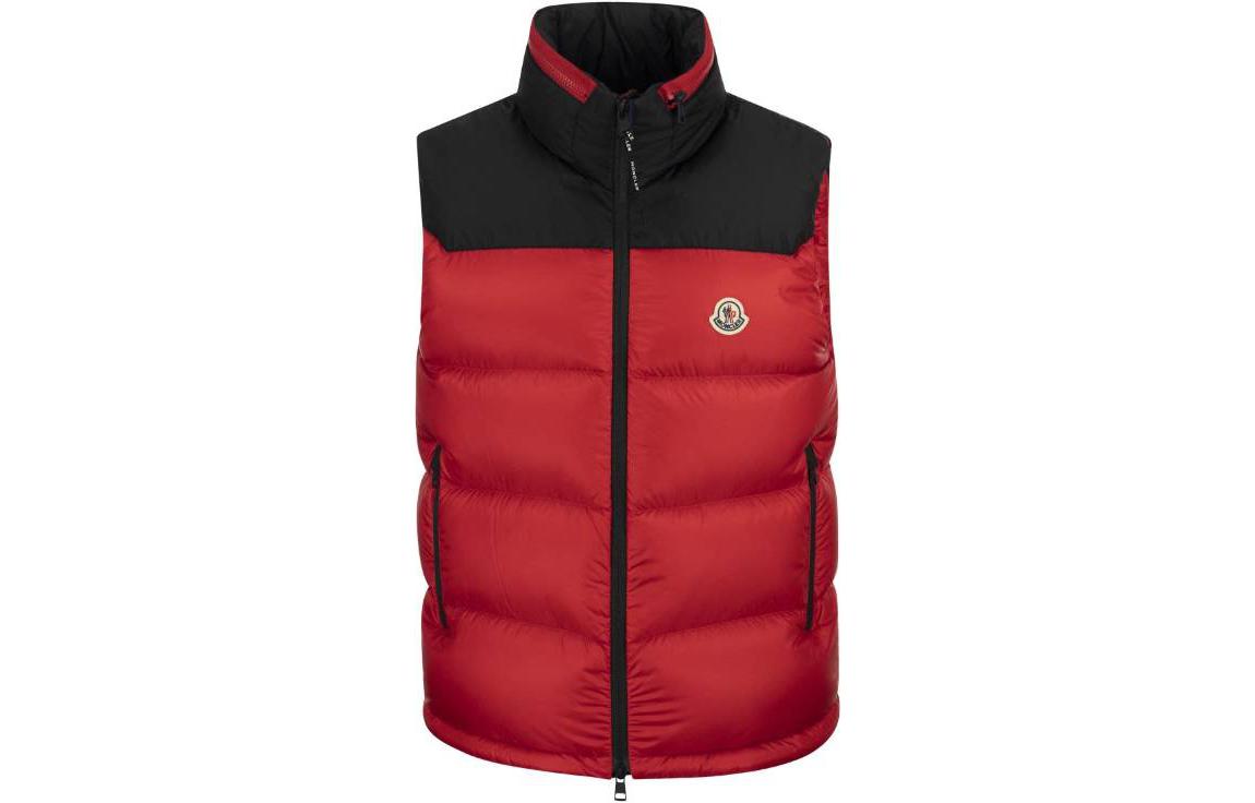 Moncler FW22 Ophrys Colorblock Patch Stand Collar Vest Red H20911A001605967G455