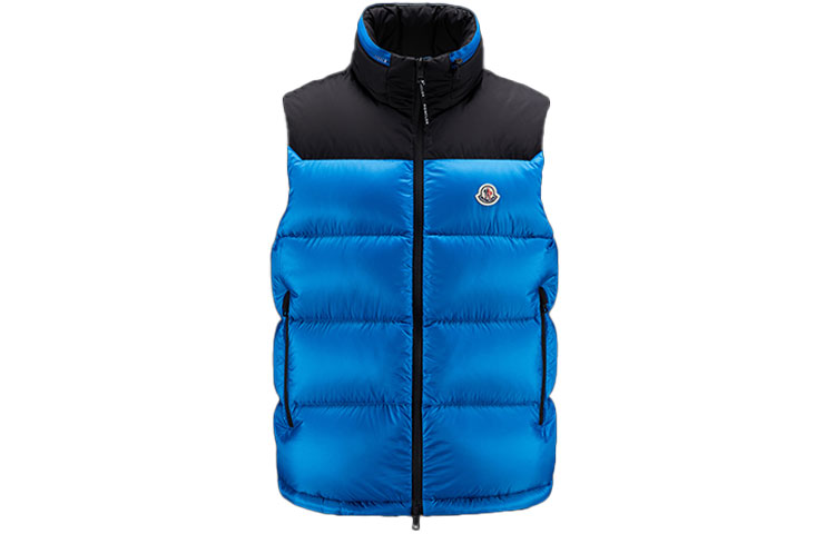 Moncler FW22 Ophrys Contrast Zip Short Down Vest Men’s Bright Blue H20911A001605967G725