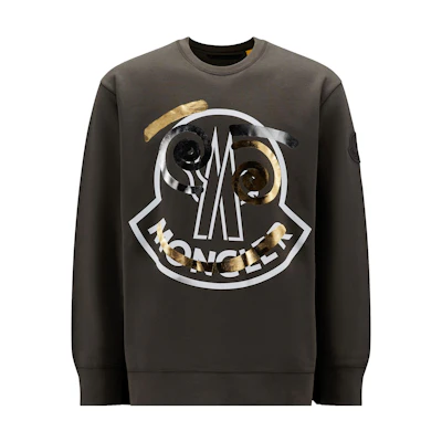 Moncler FW22 Pattern Logo Pullover Long Sleeve Sweatshirt Men Dark Gray H20928G00007809KX950