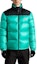 Shop Moncler FW22 Peuplier Logo Patch Jaket Puffer Lelaki Zip Pendek Hijau Emerald H20911A001475967G81R
