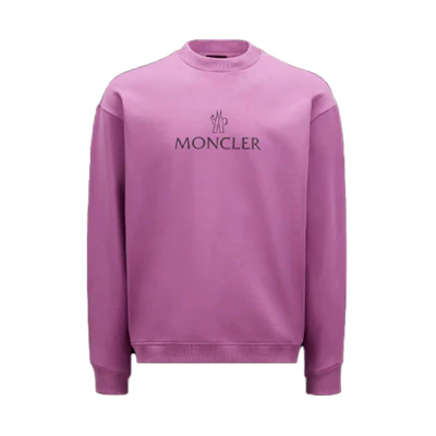 Moncler FW22 Pullover Sweatshirt Lilac Purple with Logo Patch I10918G00013899WD54G