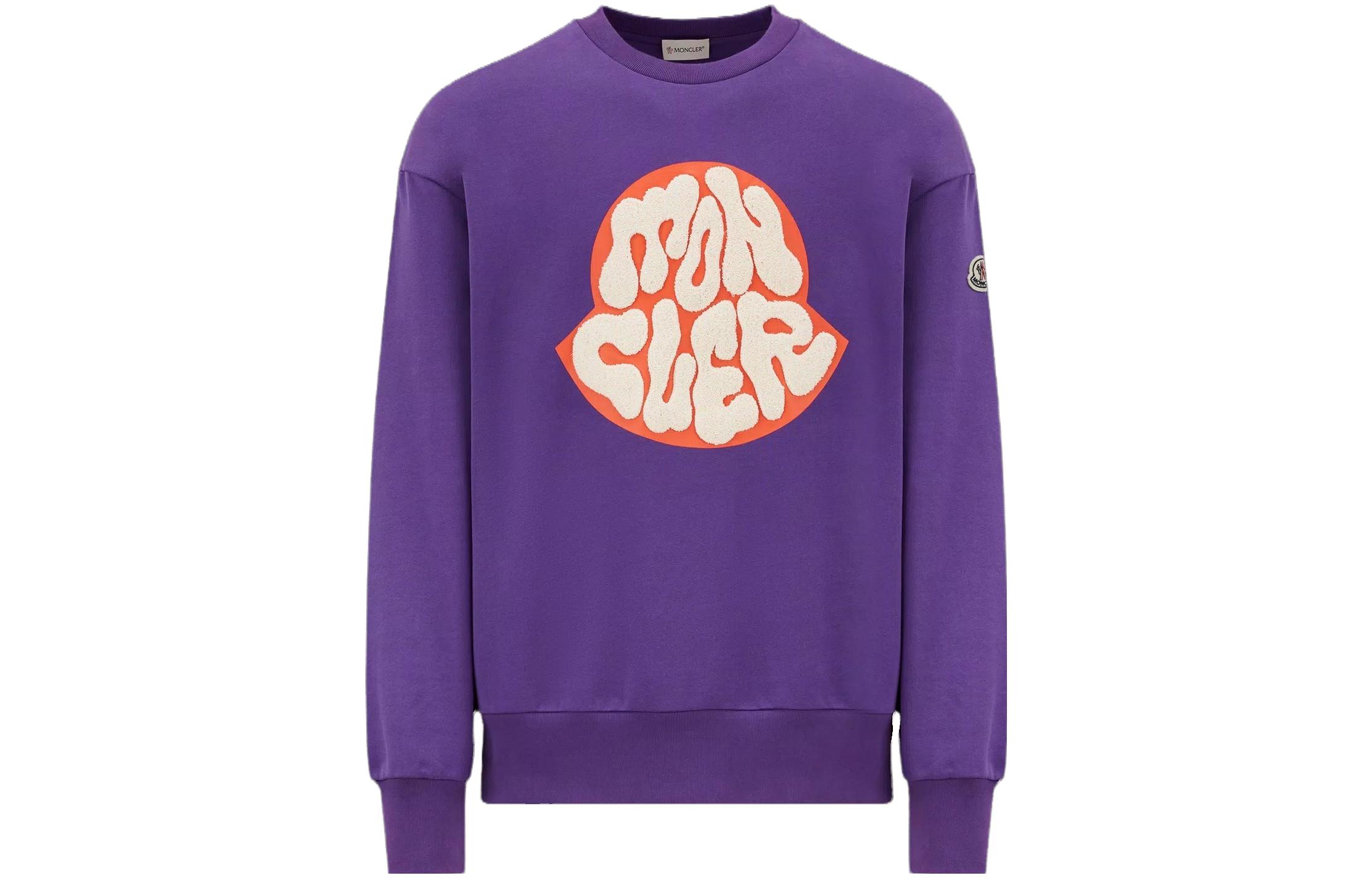 Moncler FW22 Purple 3D Logo Embroidered Sweatshirt H20918G00045809KR65A