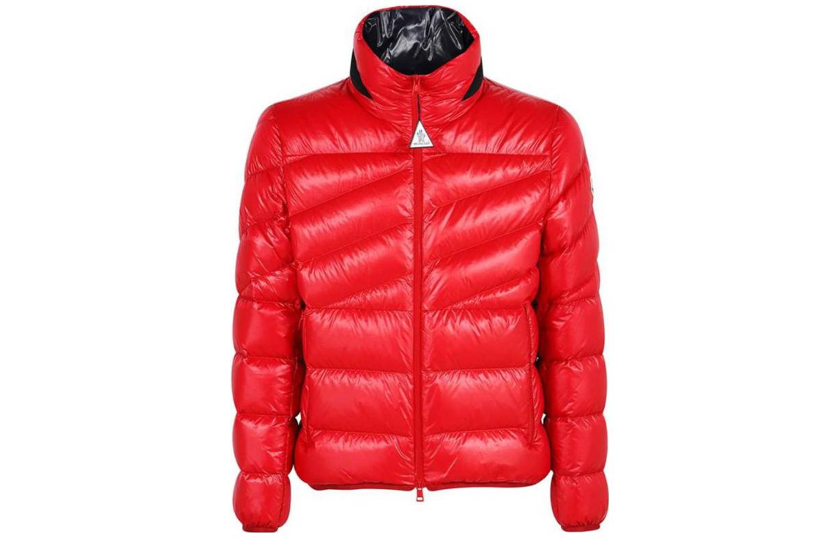 Moncler FW22 Red Logo Zip-Up Jacket With Stand Collar G20911A00068595CF560