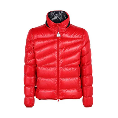 Moncler FW22 Red Logo Zip-Up Jacket With Stand Collar G20911A00068595CF560
