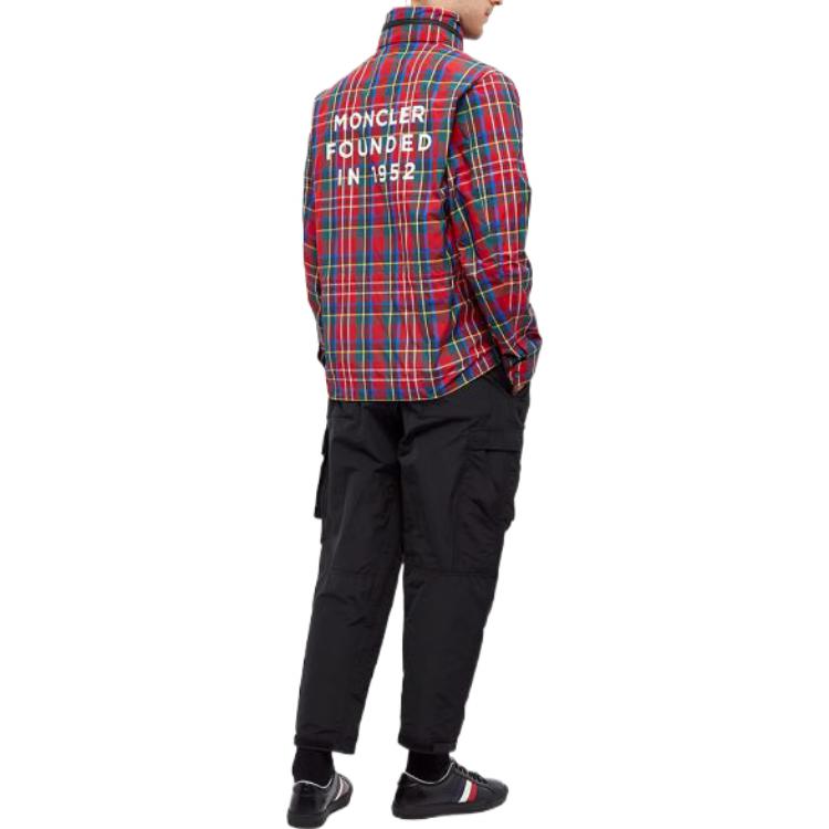 Purchase Moncler FW22 紅色格紋長袖單排釦外套 1B721C0508458