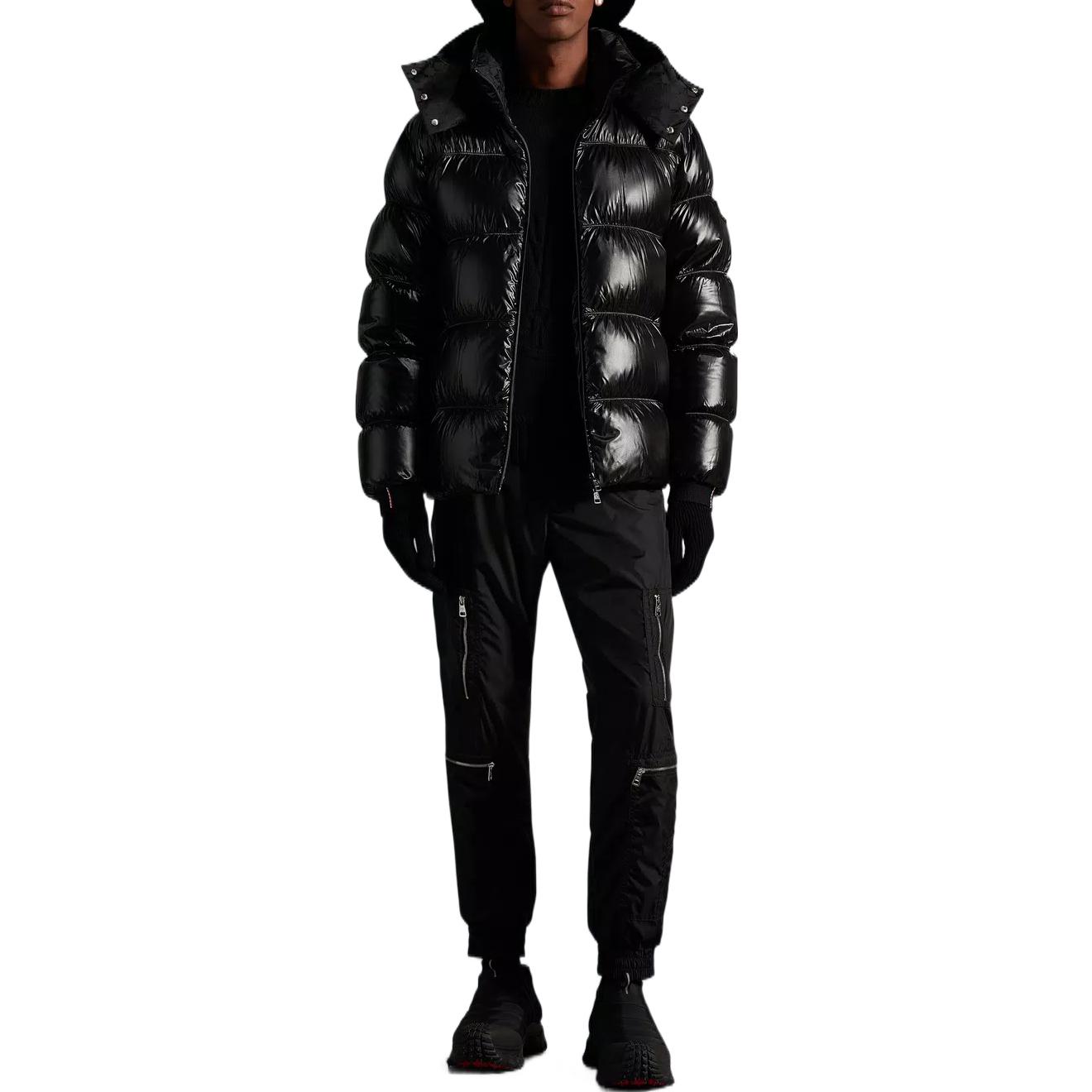 Moncler FW22 Rizaba Glossy Hooded Down Jacket Unisex Black H20911A002745963V999 圖 3