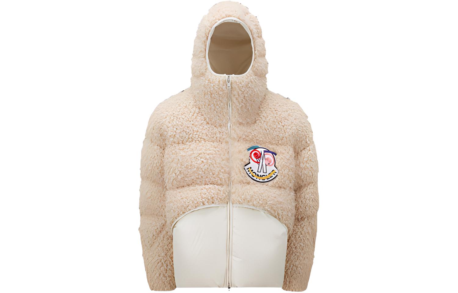 Moncler FW22 Rousay Patchwork Hooded Down Jacket Unisex Snow White H20921A00042M2009070