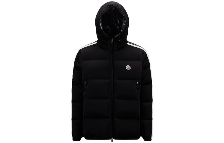 Moncler FW22 Sanbesan Unisex Black Short Down Jacket with Hood and Zip. H20911A00237899RX999