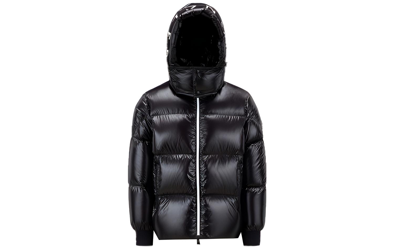 Moncler FW22 Sinarka Shiny Hooded Short Down Jacket Black Male Casual Wear H20911A0024268950999