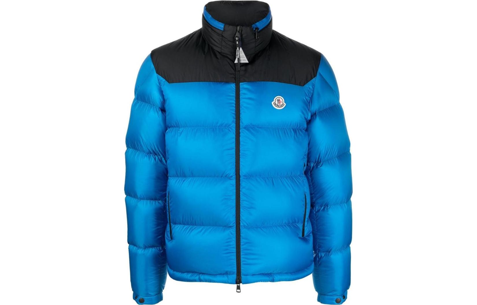 Order Moncler FW22 Jaket Ski Patchwork Logo Down Biru Unisex. H20911A001475967G725