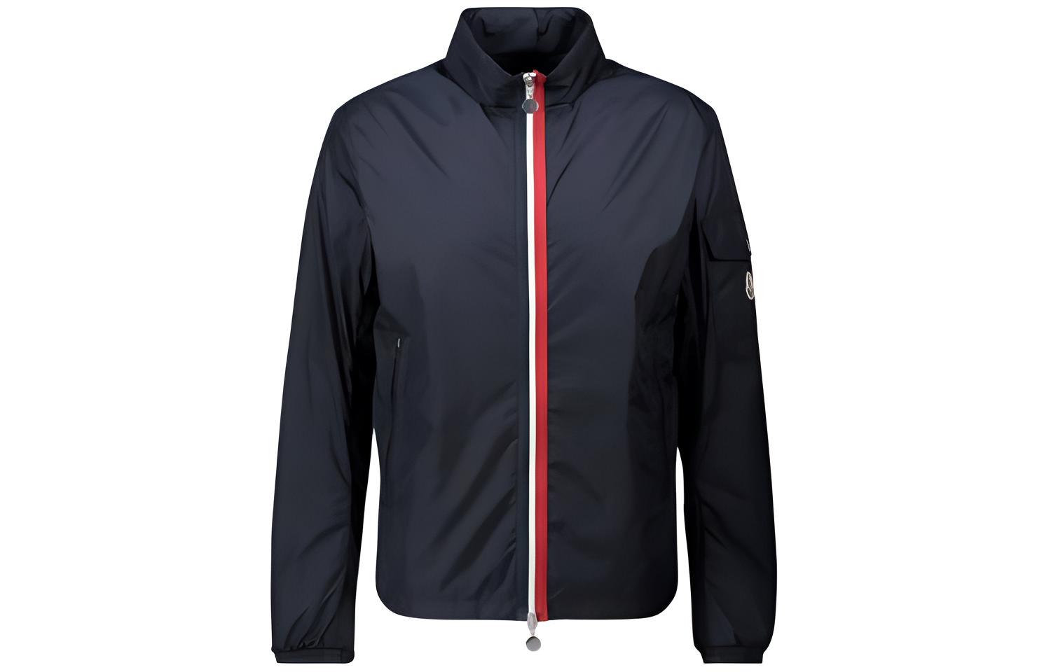 Moncler FW22 Slim Fit Stripe Detail Zip Jacket Blue F10911A7320068352775