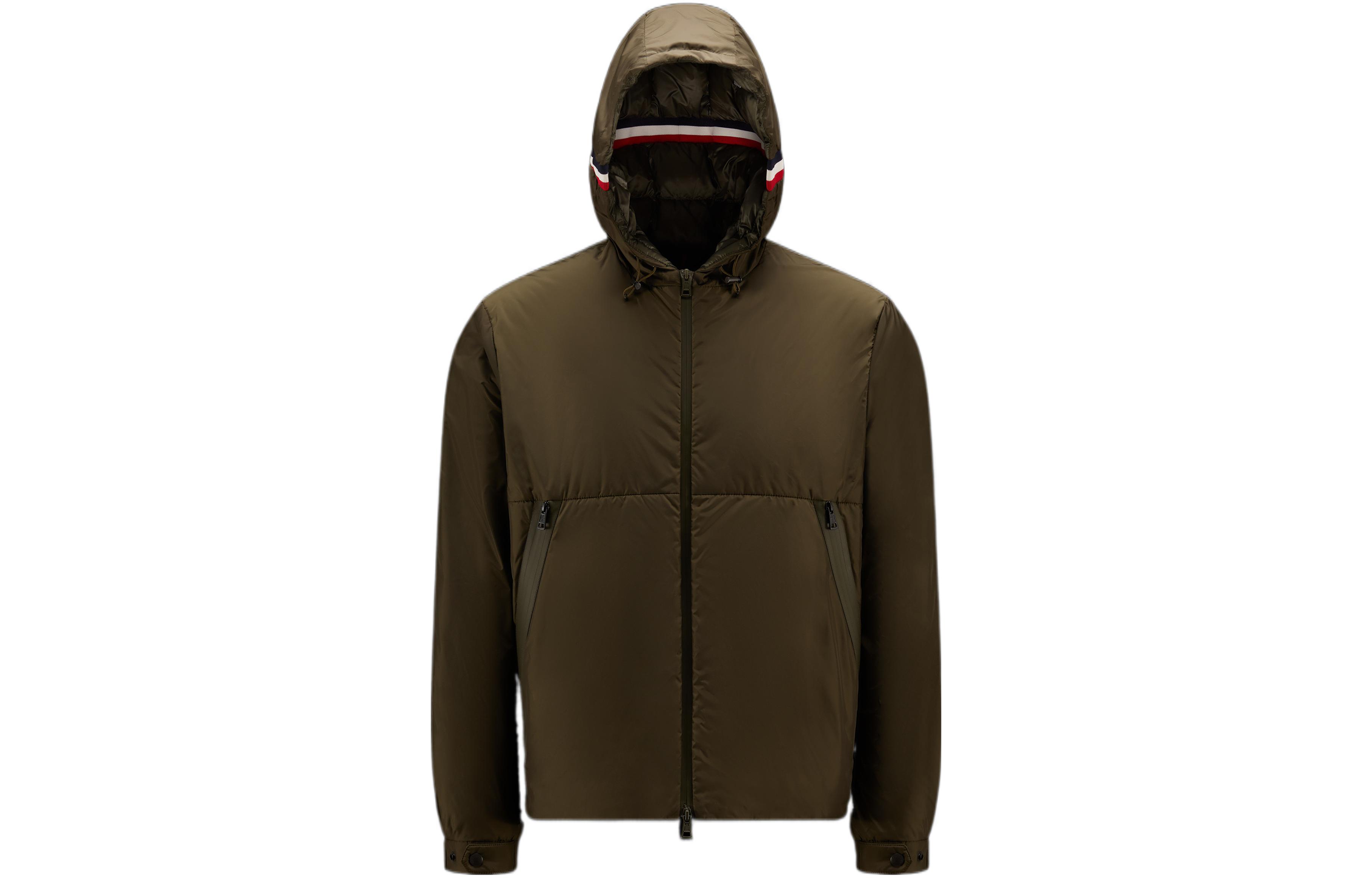 Moncler FW22 Solid Badge Sleeve Zip-Up Hoodie Jacket Green Mens H20911A0021868352833