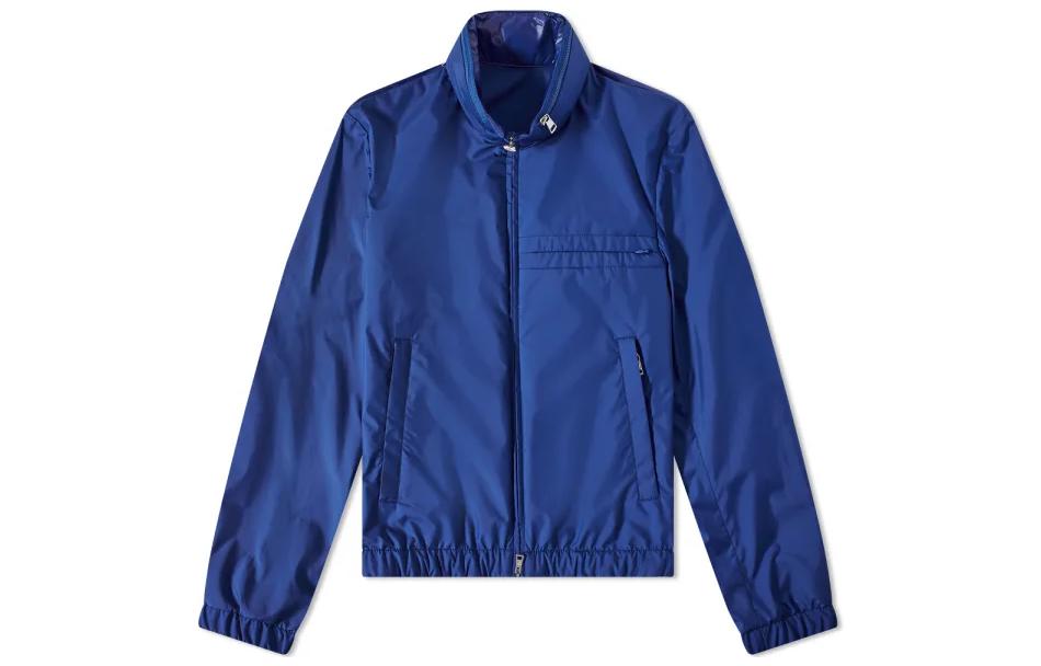 Moncler FW22 Solid Color Zip-Up Jacket Blue () H10911A00144595ZG735