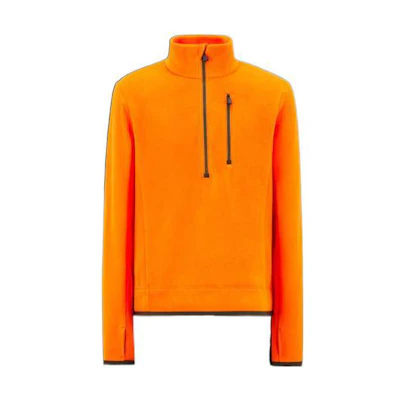 Moncler FW22 Solid Color Zip Pullover Long Sleeve Sweatshirt Orange () H20978G0002980093318