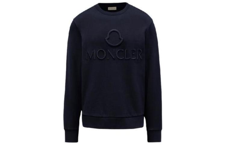 Moncler FW22 Solid Logo Embroidered Sweatshirt Midnight Blue () H10918G00049809KR778