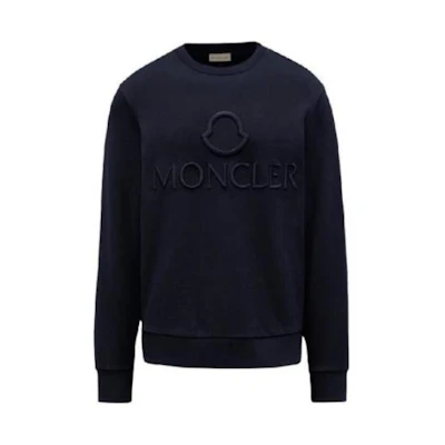 Moncler FW22 Solid Logo Embroidered Sweatshirt Midnight Blue () H10918G00049809KR778