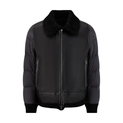 Moncler FW22 Solid Logo Patch Collared Long Sleeve Down Jacket Mens H20911A00225549SK999