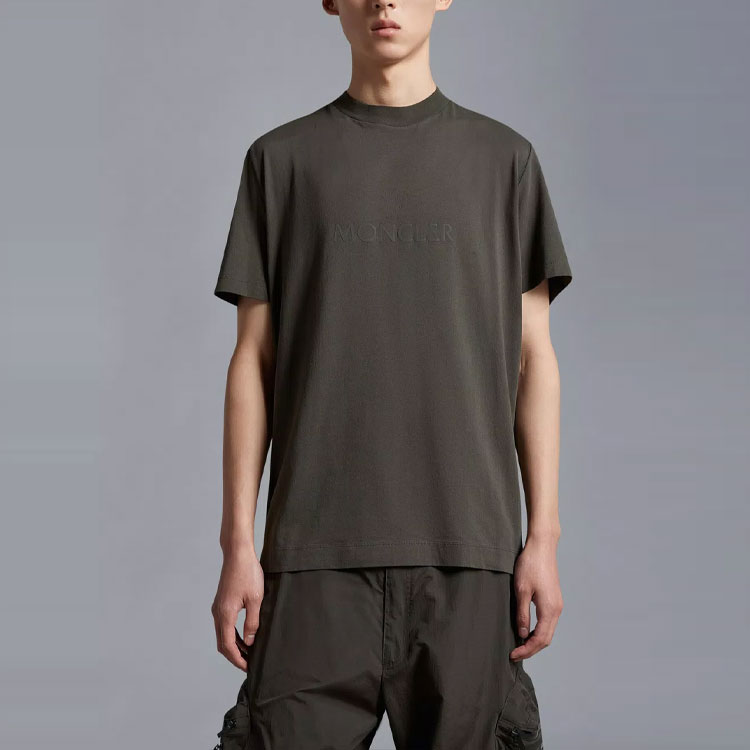 Moncler FW22 Solid Logo Patch Crewneck T-Shirt Olive Green I10918C00009829H8890 圖 3