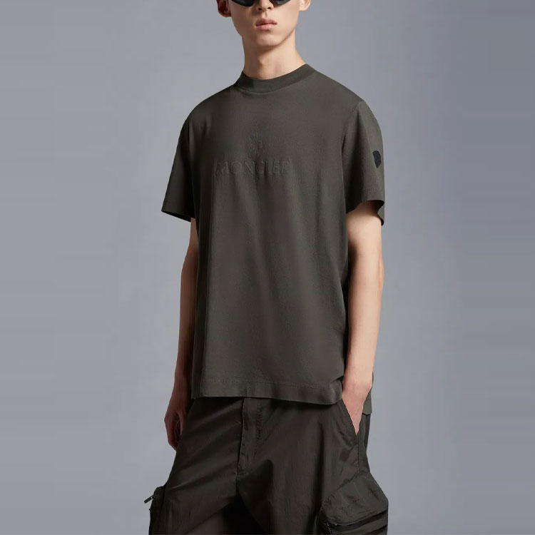Moncler FW22 Solid Logo Patch Crewneck T-Shirt Olive Green I10918C00009829H8890 圖 4