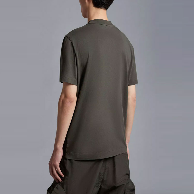 Moncler FW22 Solid Logo Patch Crewneck T-Shirt Olive Green I10918C00009829H8890 圖 5