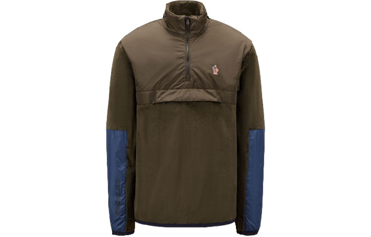 Order Moncler 2022秋冬款深绿色高领纯色徽标补丁卫衣 H20978G00024809EG833