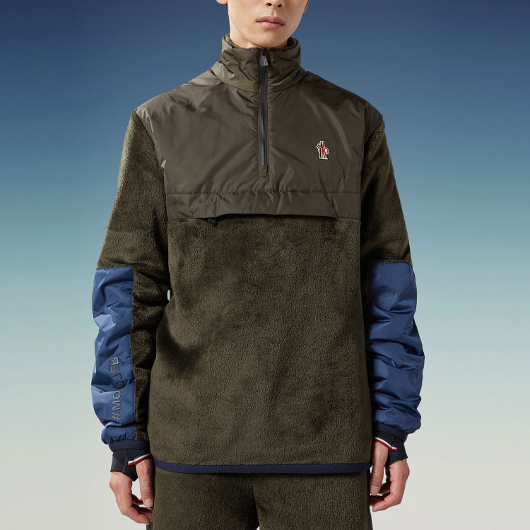 Lookbook Moncler 2022秋冬款深绿色高领纯色徽标补丁卫衣 H20978G00024809EG833