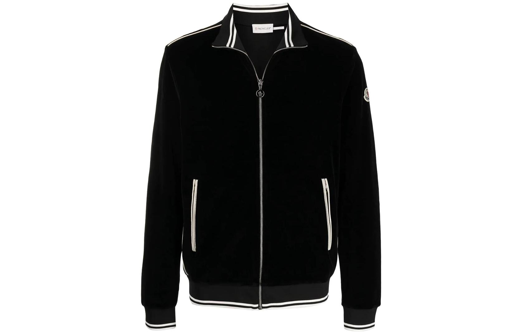 Moncler FW22 Solid Logo Patch Zip Jacket Black G20918G00021899GH999