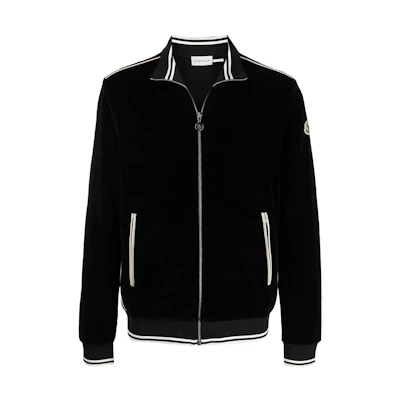 Moncler FW22 Solid Logo Patch Zip Jacket Black G20918G00021899GH999