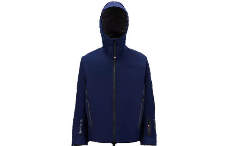 Moncler FW22 Solid Logo Print Hooded Zip Ski Jacket H20971A000295960B765