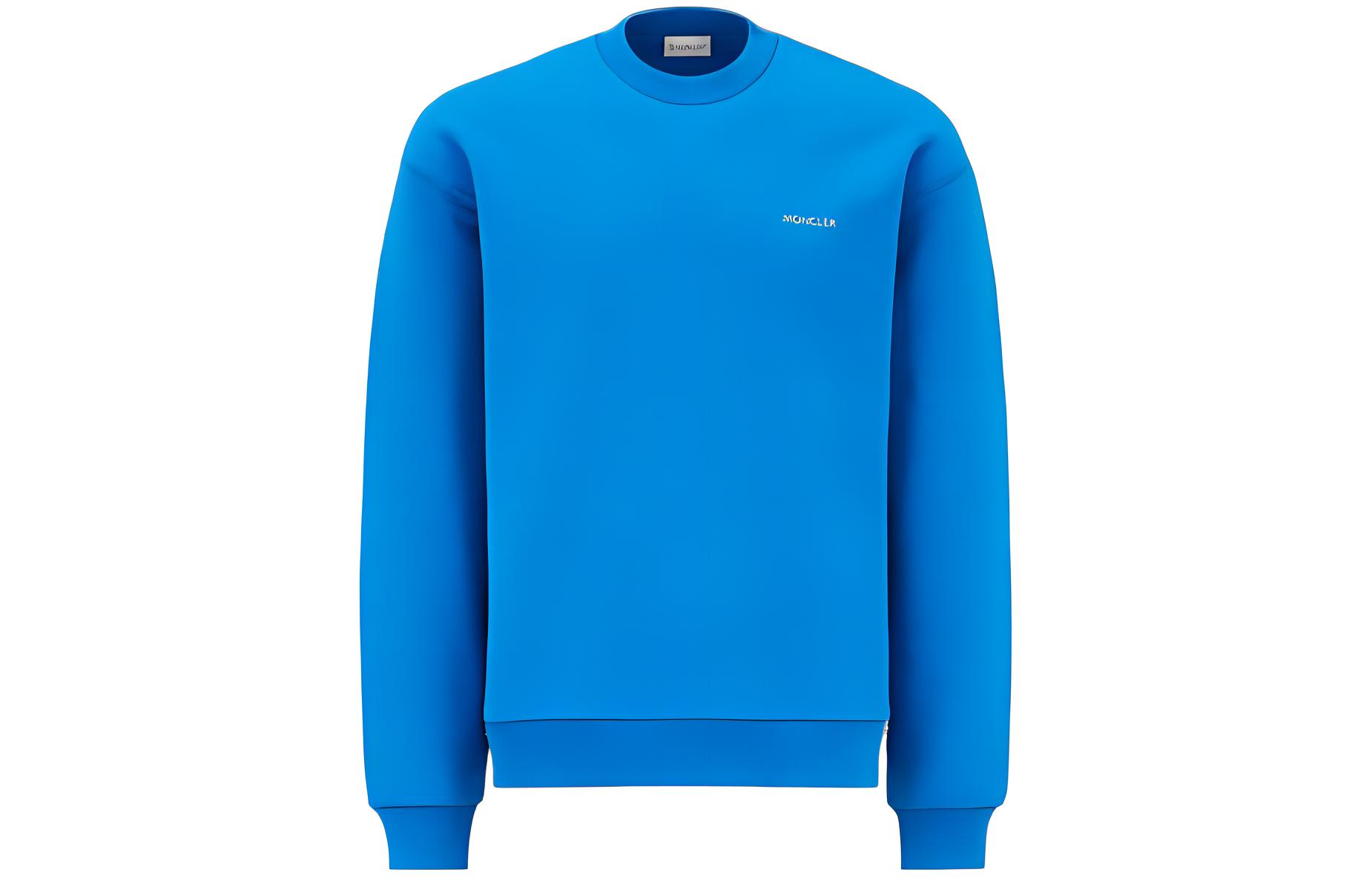 Moncler FW22 Solid Loose-fit Crewneck Sweatshirt Blue H20918G000198045173R
