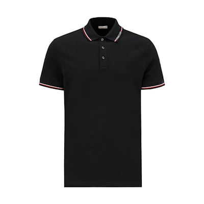 Moncler FW22 Striped Logo Short-Sleeve Polo Shirt Men’s Black. H20918A0001284556999