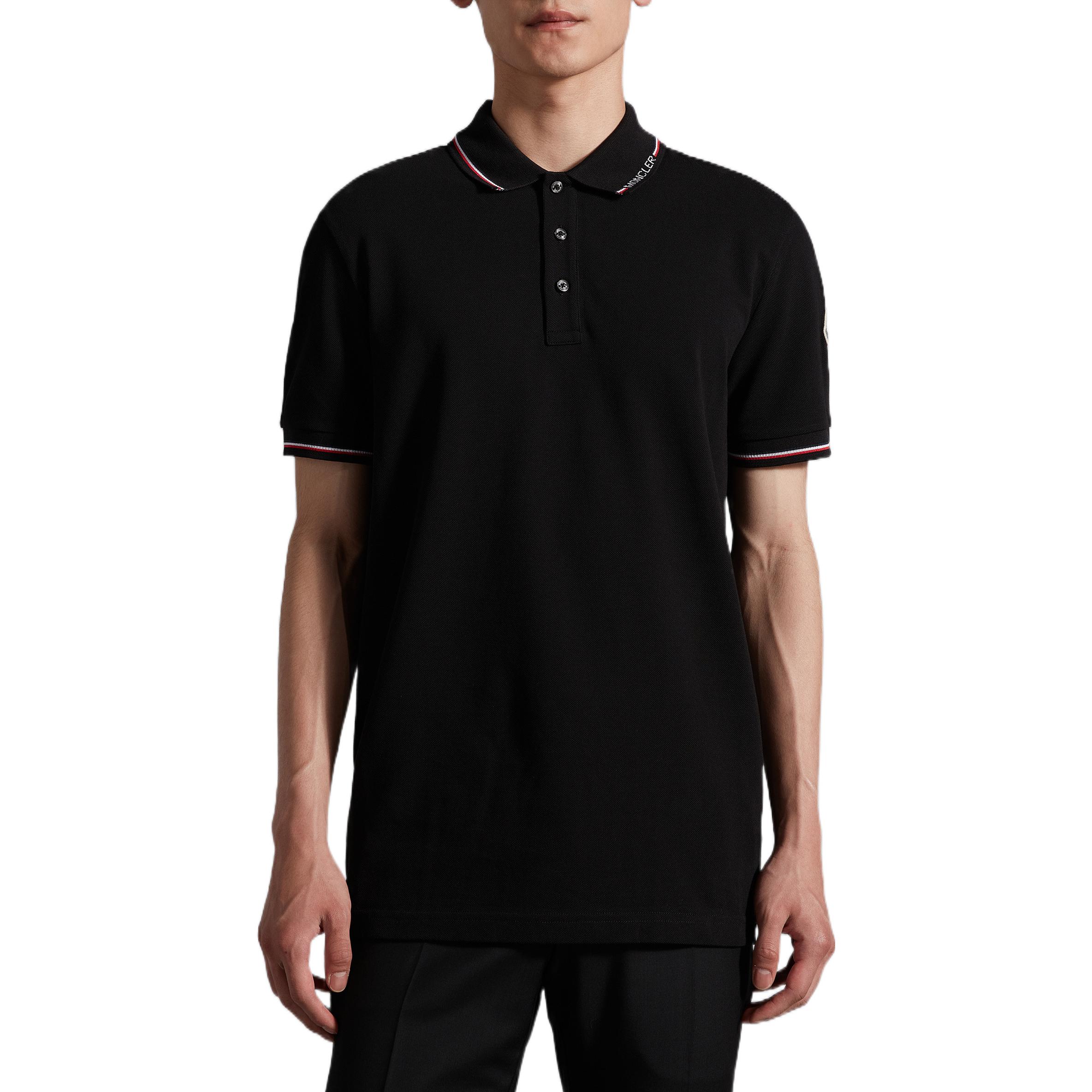 Moncler FW22 Striped Logo Short-Sleeve Polo Shirt Men’s Black. H20918A0001284556999 圖 3