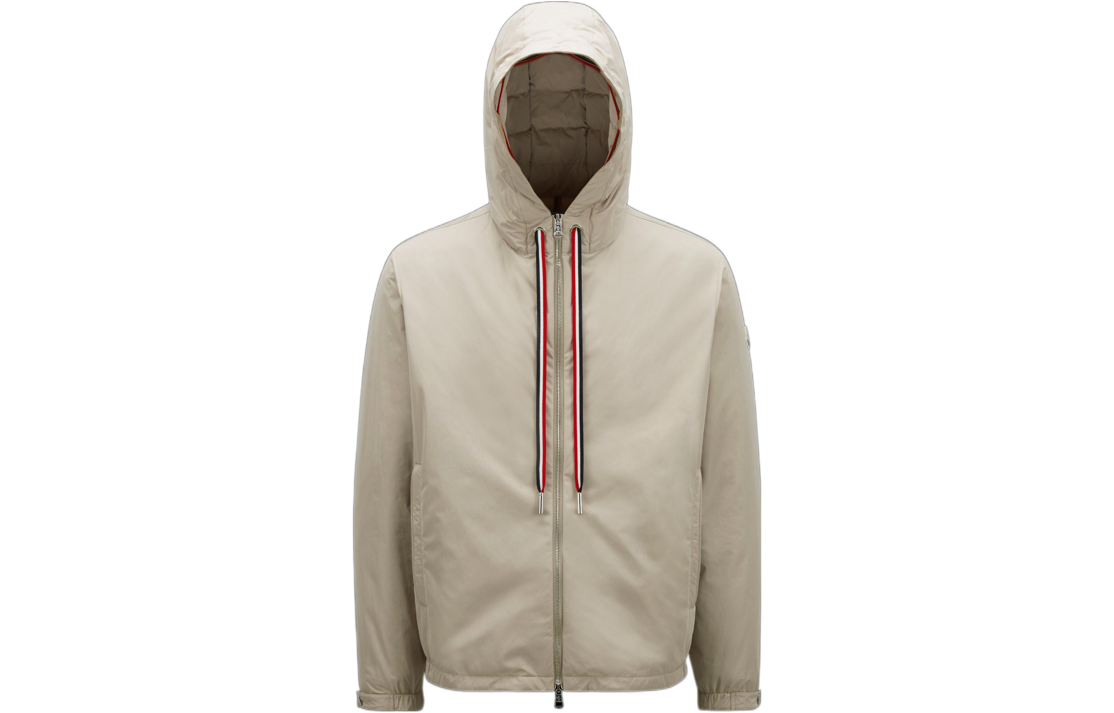 Moncler FW22 Striped Rope Badge Hooded Short Down Jacket Men’s Off-White I10911A0006754A9120L