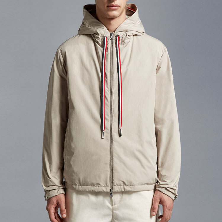 Moncler FW22 Striped Rope Badge Hooded Short Down Jacket Men’s Off-White I10911A0006754A9120L 圖 3