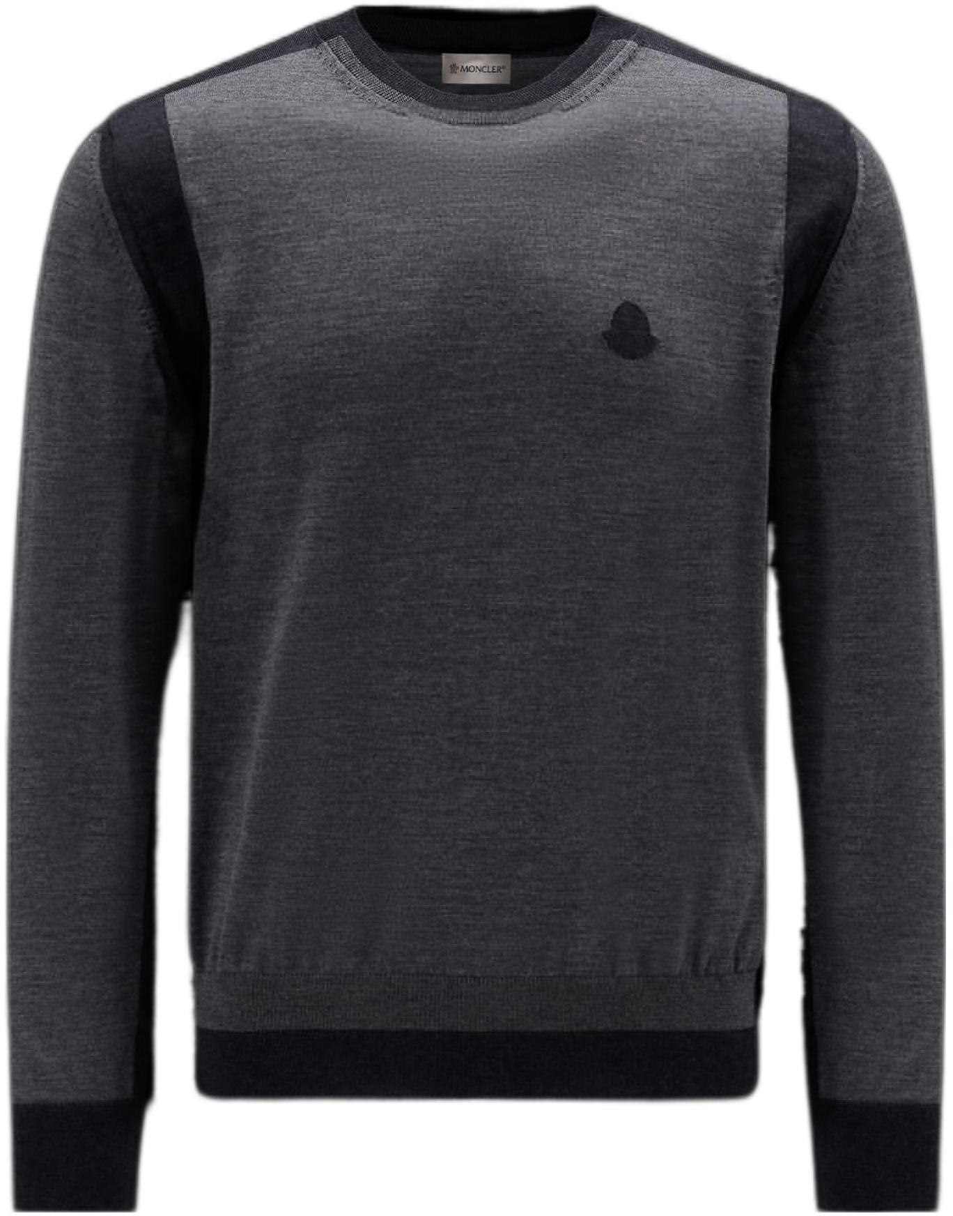 moncler-fw-22-two-tone-patch-long-sleeve-pullover-sweater-grey-men-s-h20919-c00021-m1180989