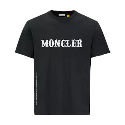 Moncler FW22 Unisex Cotton Logo Print Crewneck T-Shirt Black. H209U8C00001M2350999