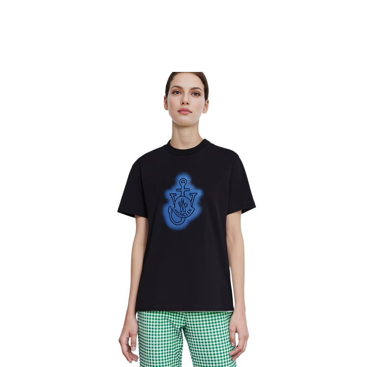 Moncler FW22 Unisex Navy Graphic Printed Crewneck T-Shirt. H209E8C00005829JS778 圖 7