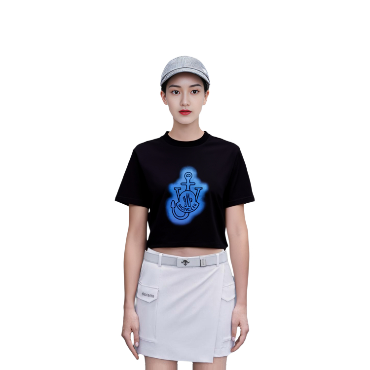 Moncler FW22 Unisex Navy Graphic Printed Crewneck T-Shirt. H209E8C00005829JS778 圖 10