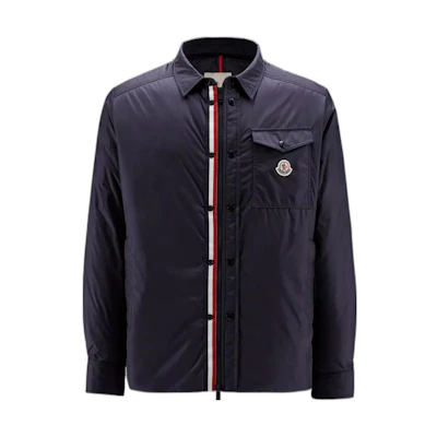 Moncler FW22 Waterproof Jacket Navy Blue with Striped Detail and Dual Zipper - Men H20911A0012168352742