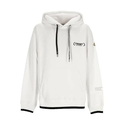 Moncler FW22 White Pullover Hoodie with Letter Print and Drawstring. 8G00002M2372001