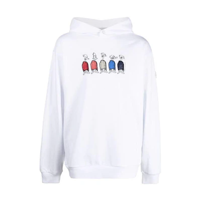 Moncler FW22 White Cartoon Duck Graphic Hoodie Long Sleeve Sweatshirt. H20918G00038809KR001